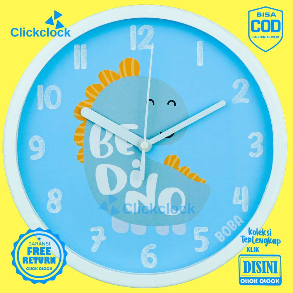 Jam Dinding Quartz Binatang Be Dino Boba BB1212 Besar Hiasan Dinding Unik