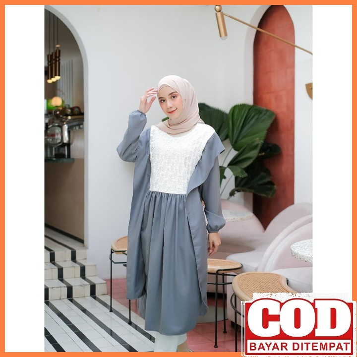 Baju Tunik Wanita Terbaru 2021 Kekinian Fashion Wanita Remaja Ata KQ945 Terminal Grosir | Baju Atas