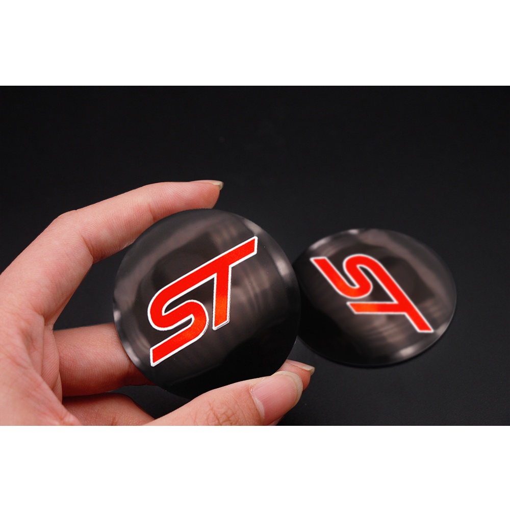 4pcs Stiker Cover Hub Tengah Roda Mobil Logo Ford ST 56mm Untuk Fiesta Ecosport 2009-2015 Focus