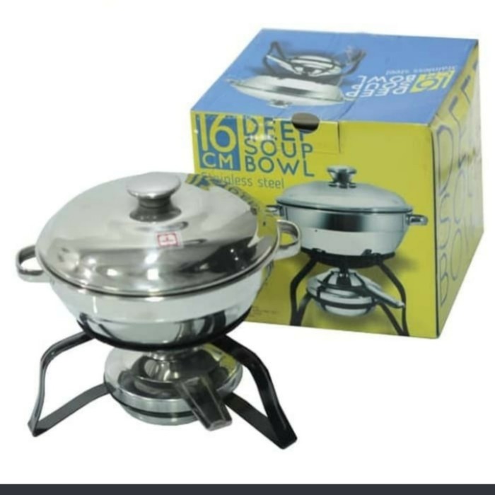 FLASH SALE - PRASMANAN SET STAINLESS MASPION DEEP SOUP 16 CM + TUNGKU PEMANAS