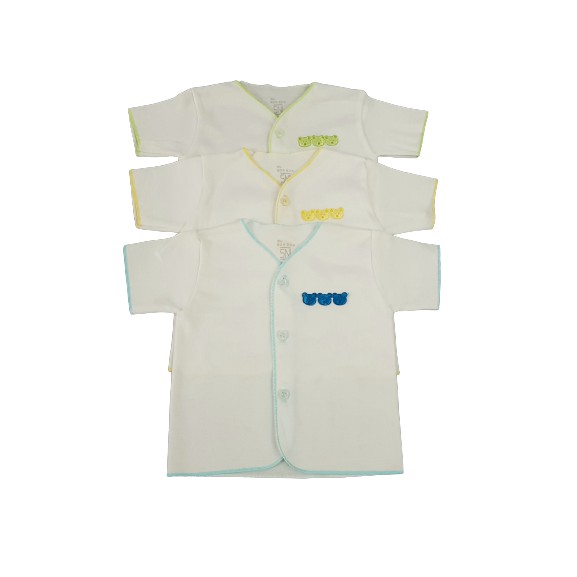 Baju Bayi Newborn Putih Lengan Pendek BonBon 3pcs