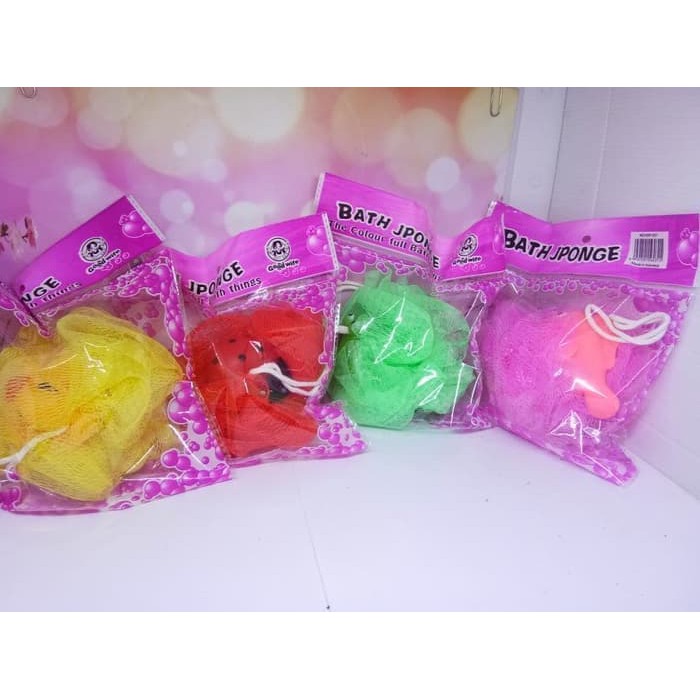 Spon Mandi Motif Karakter KARET 20 gram / Bath Sponge / Sponge Mandi