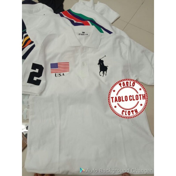 Polo Shirt Kaos Kerah USA