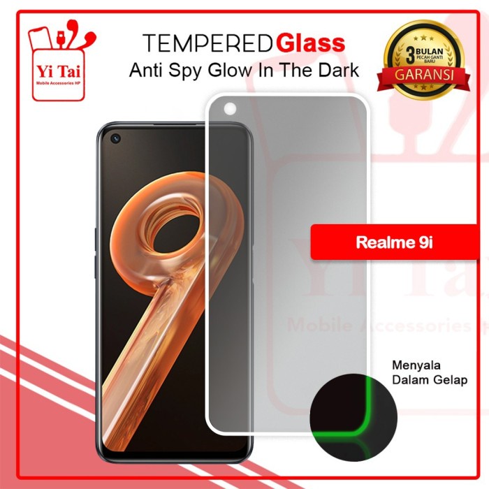 YI TAI - Glow In The Dark Tempered Glass Spy Realme 9I Realme 9 4G Realme 9 Pro Plus