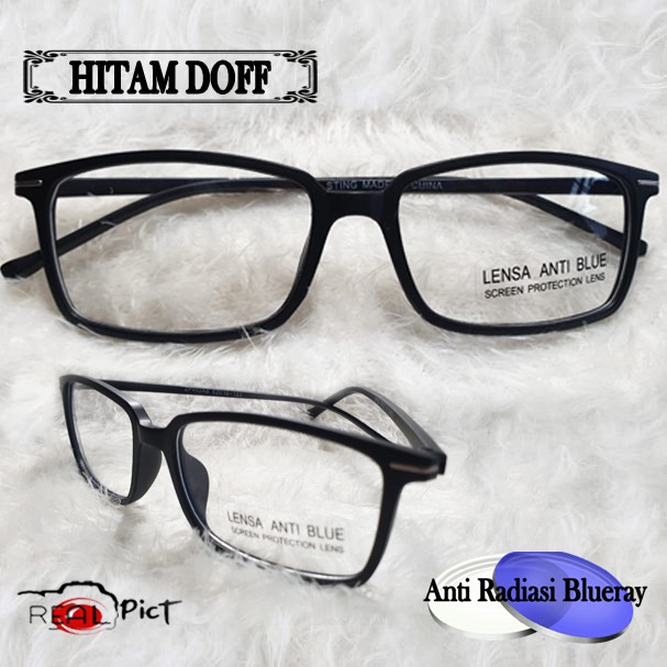 Promo frame + lensa blueray anti radiasi frame kaca mata fashion pria dan wanita terbaru Eye Glasses