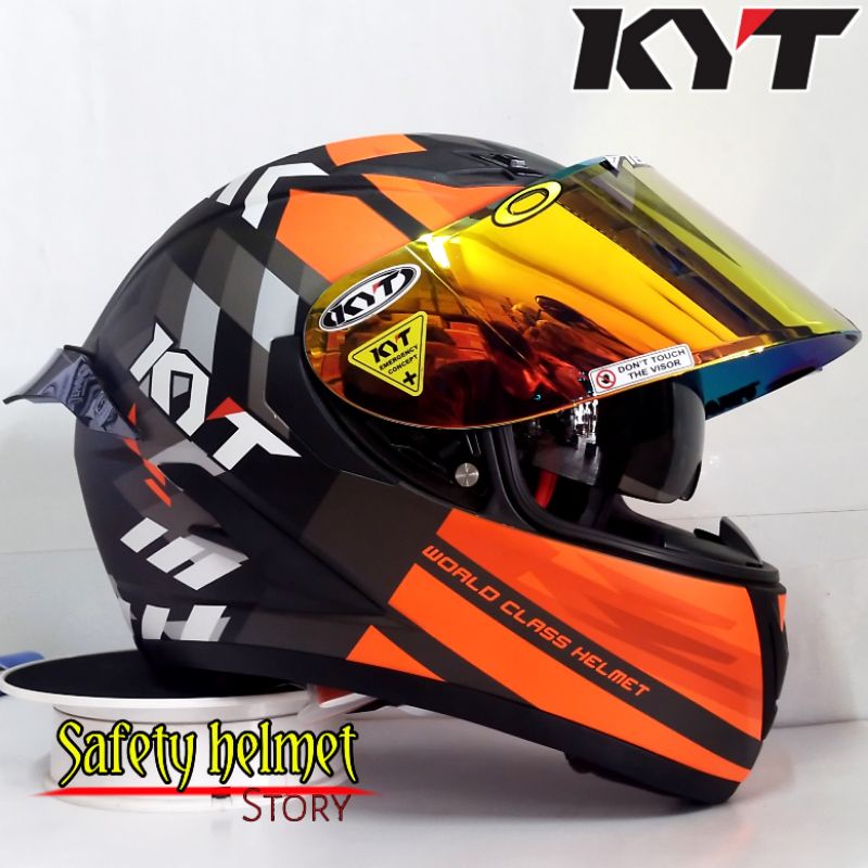 Helm Kyt FALCON FR Solid white Paket Ganteng Redbull Free Kaca original-Bk mat Red