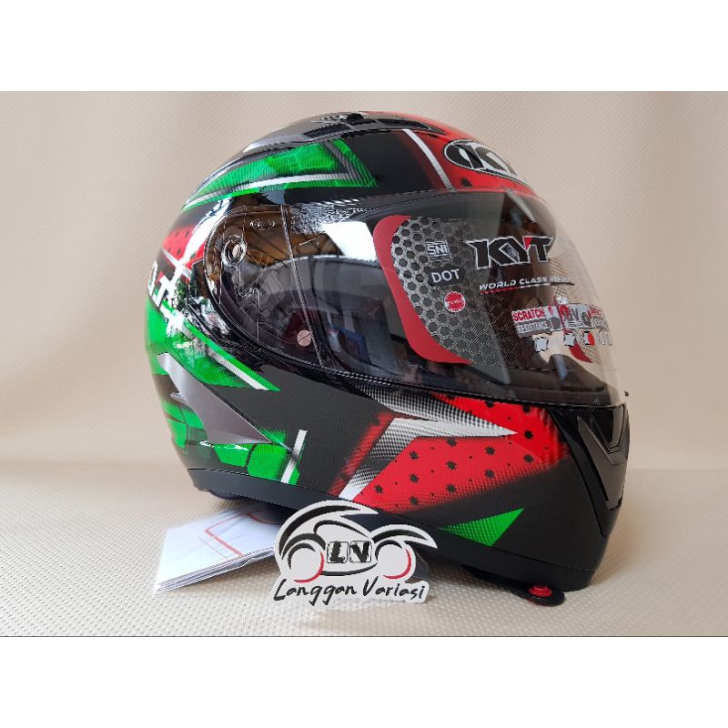 Helm Full Face KYT Falcon 2 Motif All Star Black / Green size M