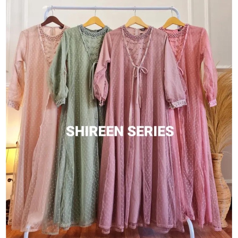 Gamis Ozias Maharani Rompi Tile dot mix mutiara Gamis kondangan pesta / Gamis Lebaran Tasyakuran