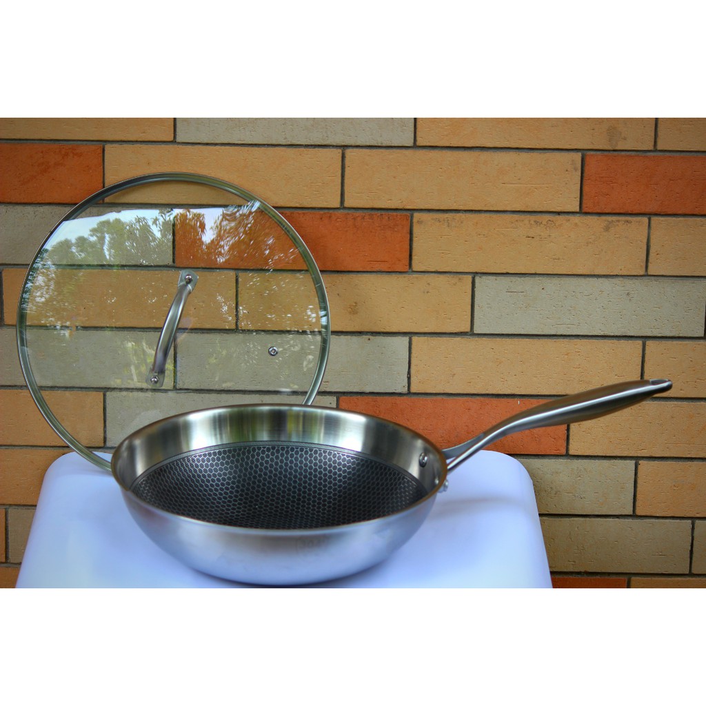 panci wok pan anti lengket panci penggorengan pan panci wok 304 anti gores panci anti lengket