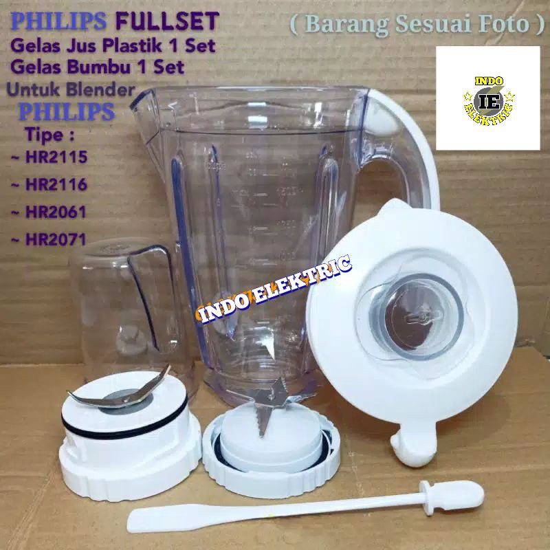 GELAS JUS+GELAS BUMBU BLENDER PHILIPS DRY MILL HR 2115/HR2116/HR2061/HR2071