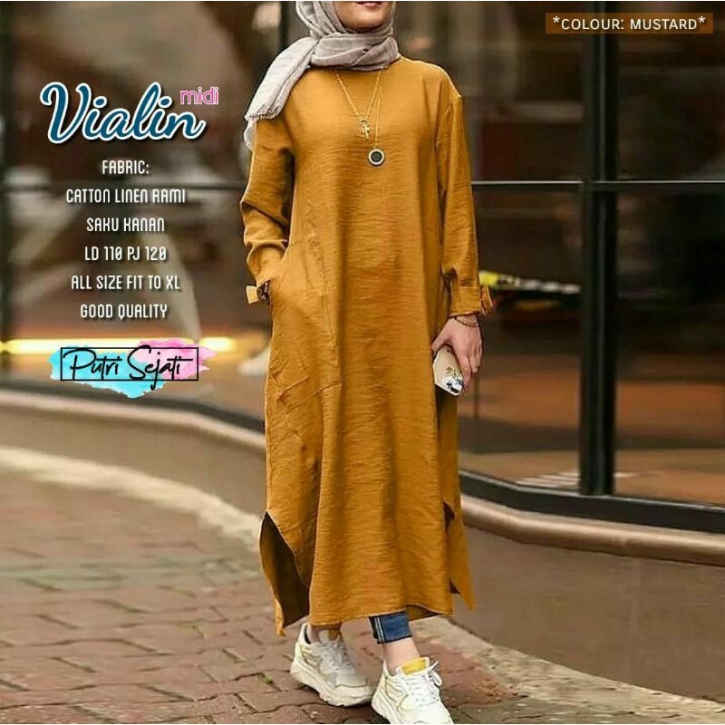 gamis midi dress muslim VIALIN MIDI