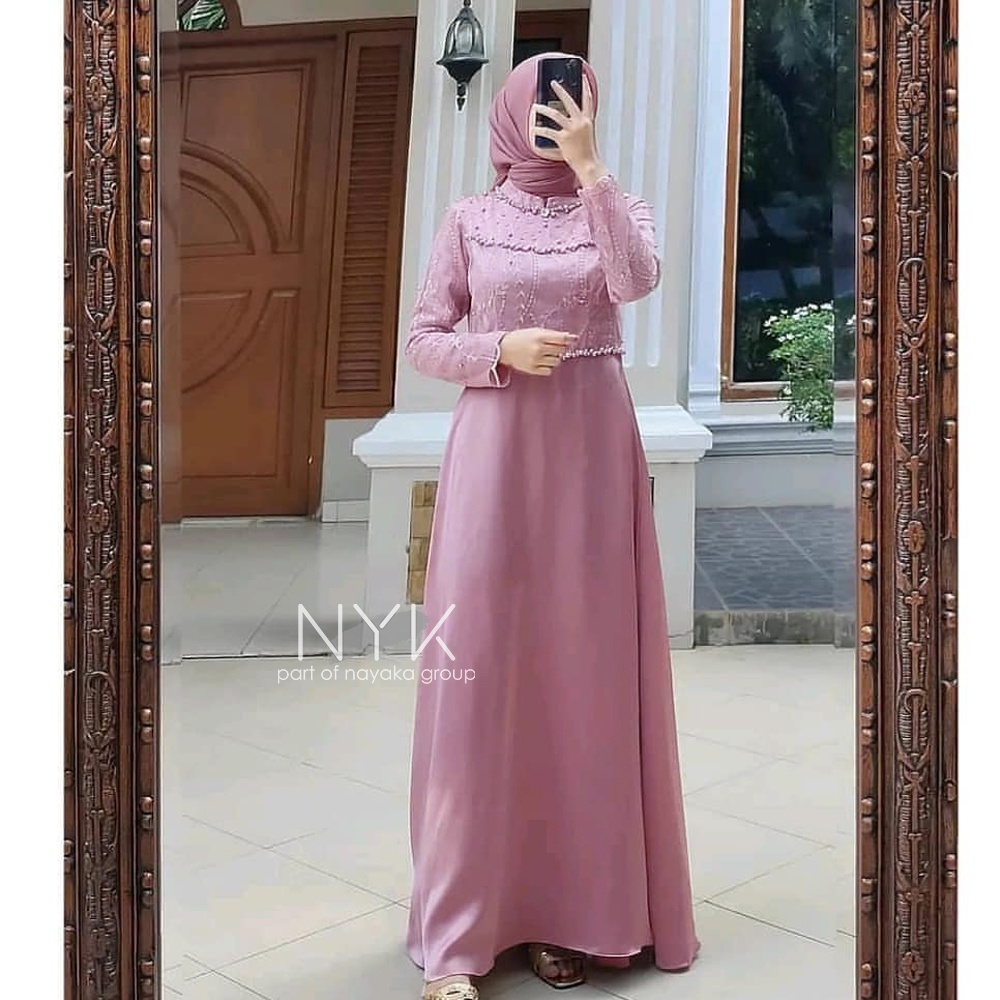 [READY BANYAK] - Maxi Brokat TERLARIS 2022- Gamis Modern Tulle Premium Ori - MAXI TIARA BROKAT TULLE TERUPDATE - Bridesmaid Dress - BISA COD - Dress Termurah GBC