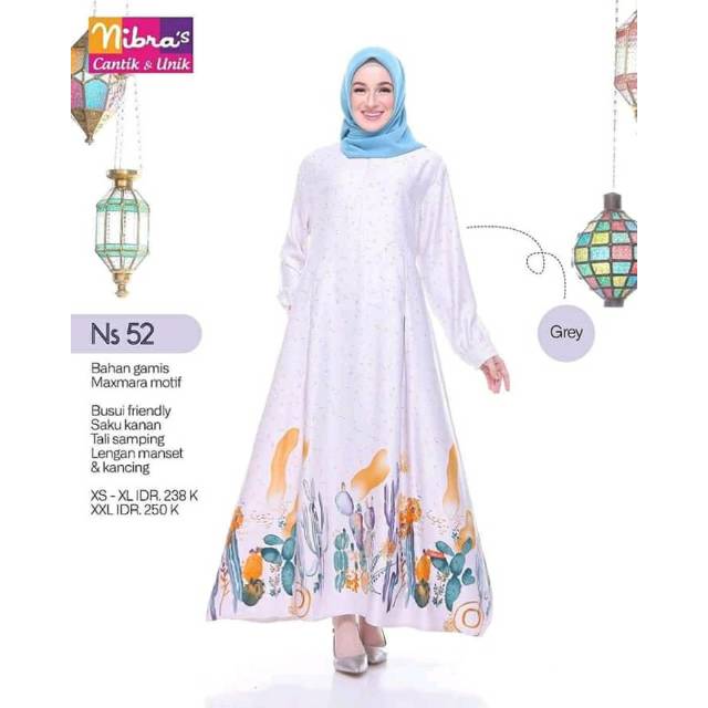 Gamis NIBRAS NS 52 Putih || Nibras Alnita Haihai