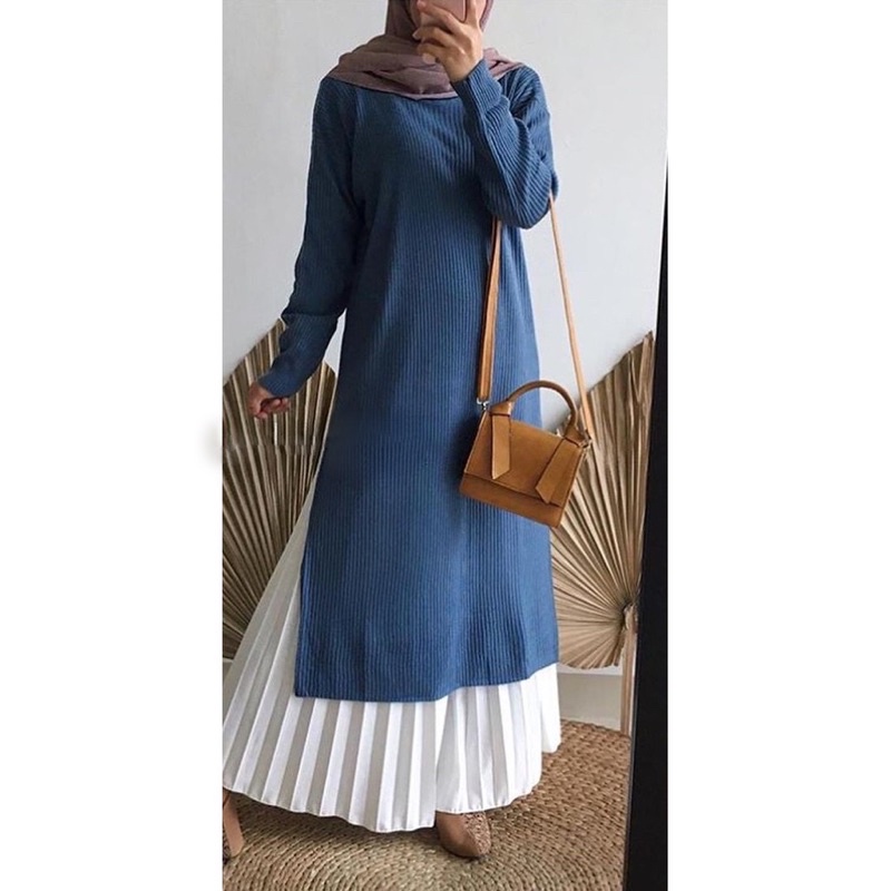 LONG TUNIK RAJUT BELAH
