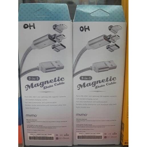 3in1 usb cable kabel charger magnetic lightning micro type tipe c