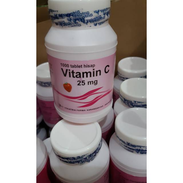 Vitamin C 25mg Yekatria (1 botol isi 1000 tablet hisap)