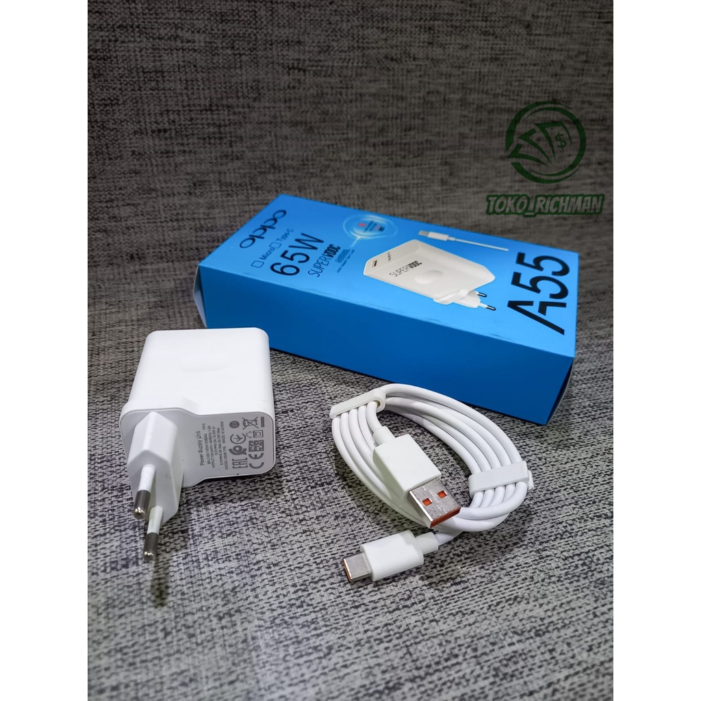 Charger Oppo Super Vooc 65 Watt Casan Oppo A55 Original Flash Charging