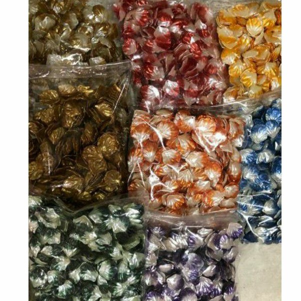 bahan bunga akrilik mutiara gradasi & gold ecer