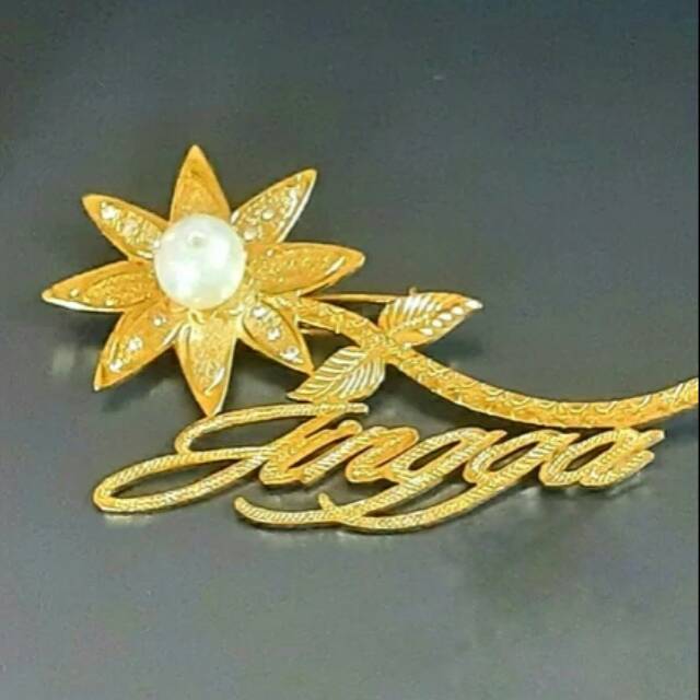 BROS NAMA MOTIF BUNGA PAKAI MUTIARA / NAMA DADA