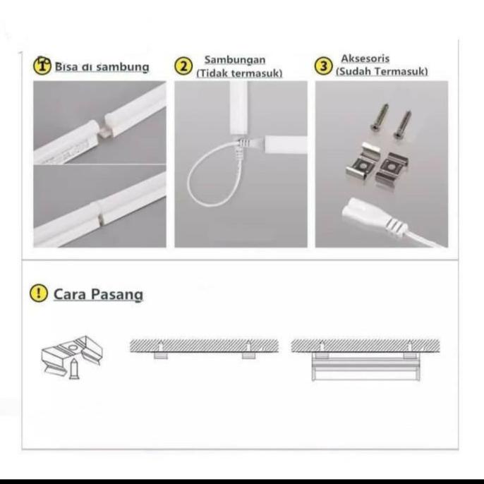 Diskon Lampu Neon Set Tl Led T5 9Watt 60Cm / Led T5 Tube 60 Cm 9 W - Putih Terlaris