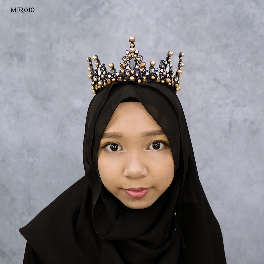 [STOCK TERBATAS] MAHKOTA PENGANTIN FULL ROUND PREMIUM HIJAB DARK MFR010