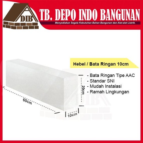 BATA RINGAN 10CM Hebel AAC SNI PER SATUAN / BUAH