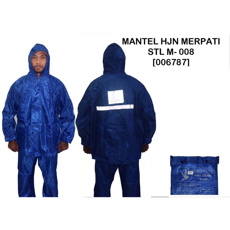 Jas Hujan Merpati Setelan Jaket Celana Merapati M-008 SIZE BESAR JUMBO BAHAN NYLON POLYSTER