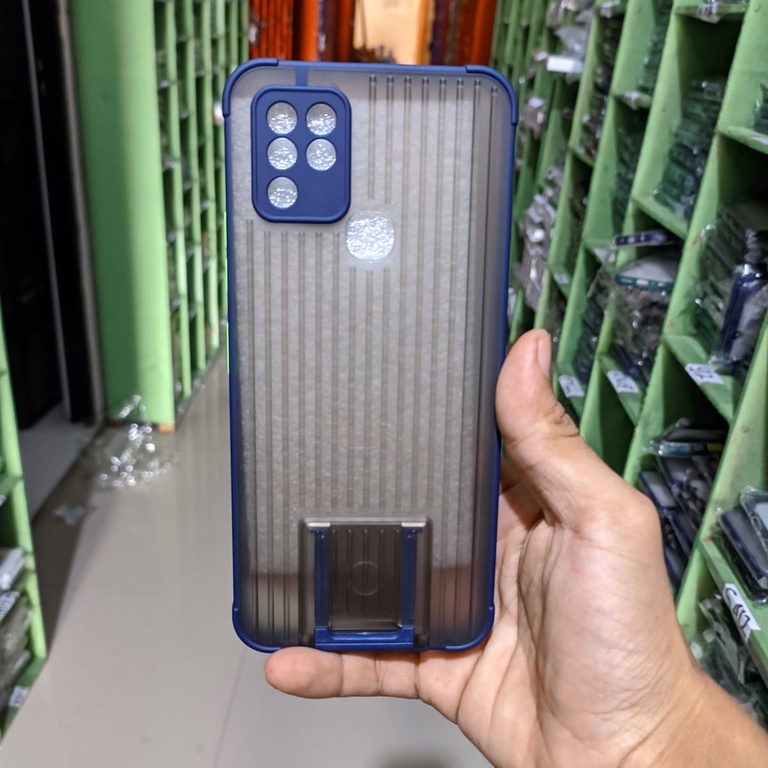 case koper 2 in 1 dudukan braket for Infinix Hot 10 Dengan Pelindung kamera