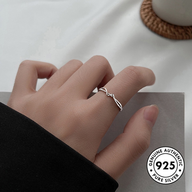 Cincin Sterling Silver 925 Simple Untuk Wanita