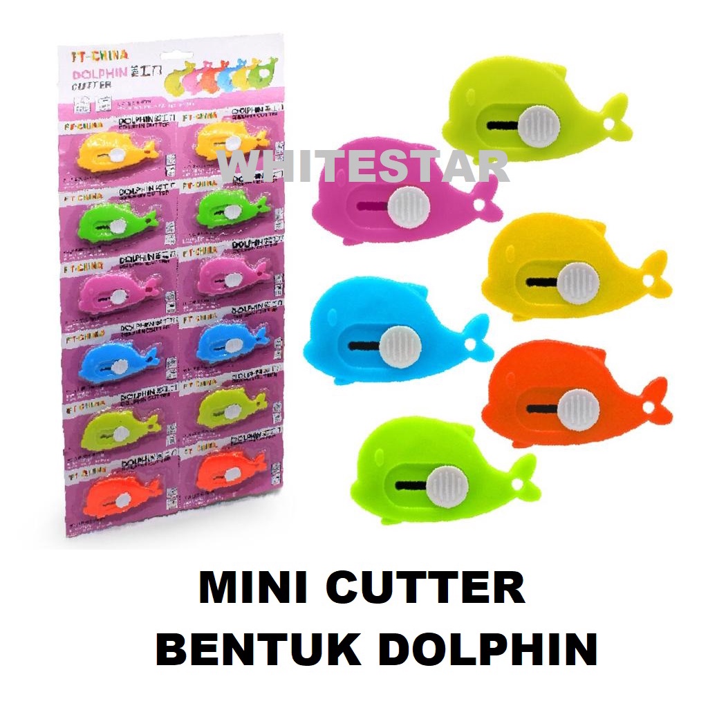 

pisau cutter / pemotong / silet mini karakter ikan dolphin