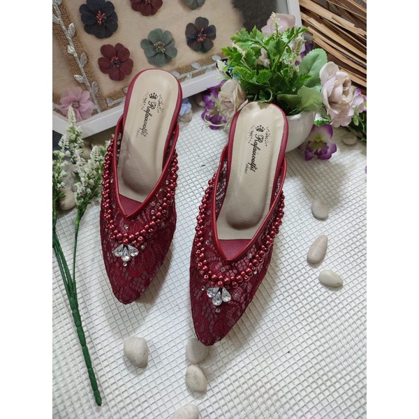 sepatu v mozza merah maroon tinggi 9cm tahu