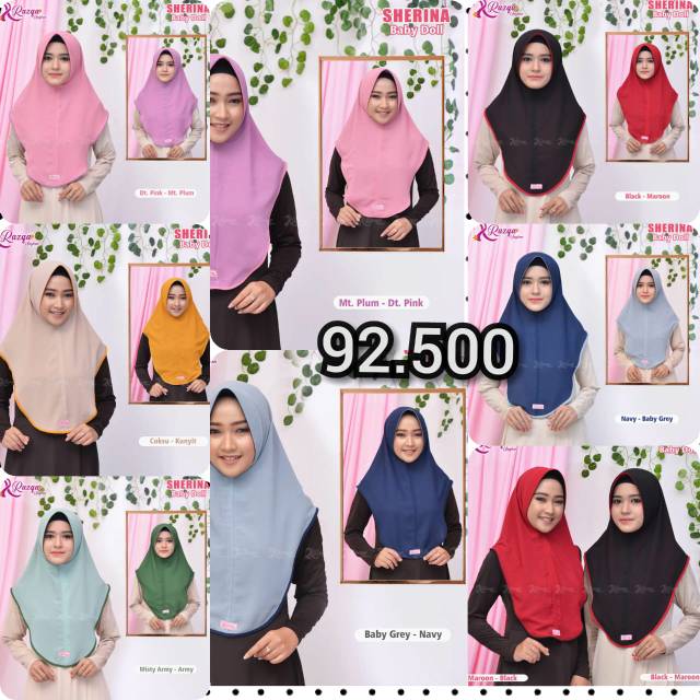 Khimar sherina by razqa hijab jilbab bolak balik