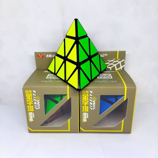 Rubik Segitiga Piramid Yongjun Pyraminx Base hitam Asli Original  Murah