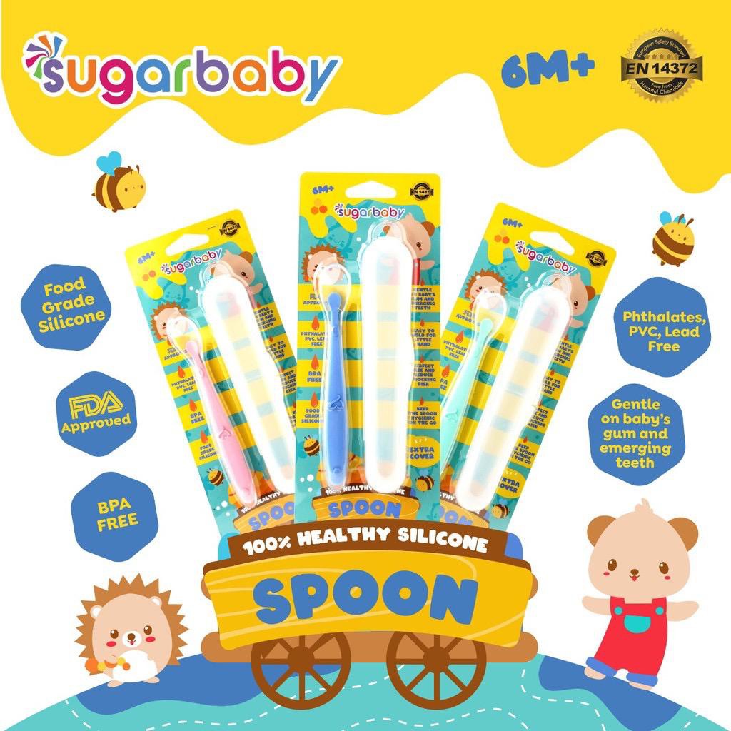 [FREE BUBBLE WRAP] Sugar Baby Silicone Spoon / Sendok Bayi Silikon