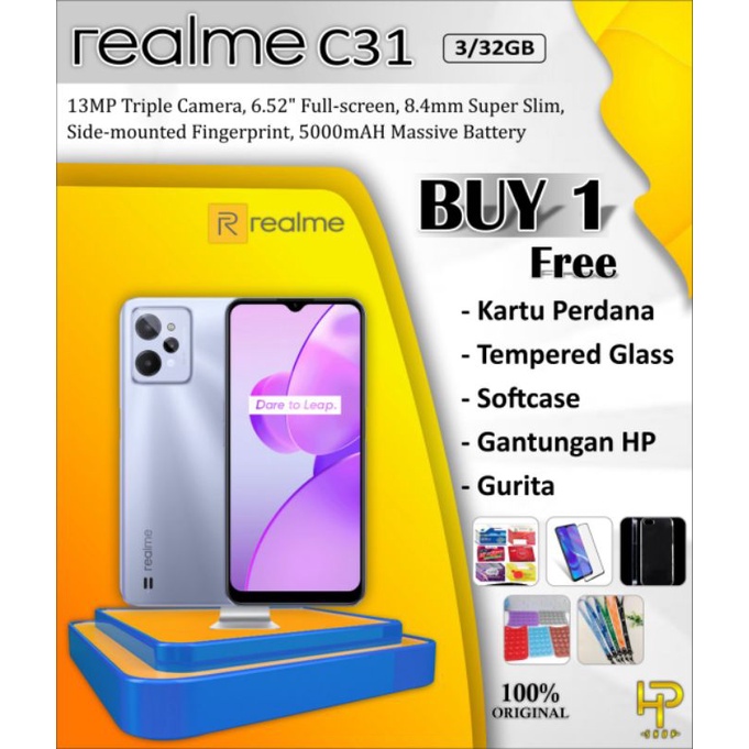 Realme C31 RAM 4GB/64GB & 3GB/32GB | GARANSI RESMI REALME