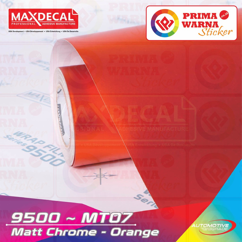 Maxdecal 9500 MT07 Matte Chrome Orange, Wrap Series Sticker, Meteran Lebar 152cm