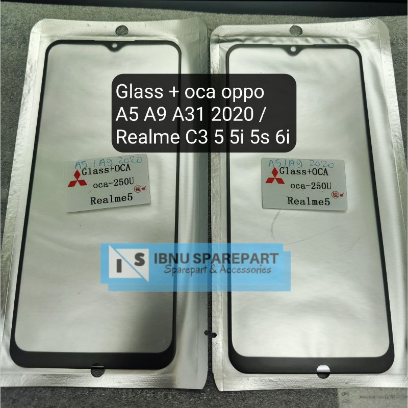 Kaca Lcd Oppo A5 A9 A31 2020 Realme 5 5I C3 6I Kaca Depan Kaca Touchscreen Glass Lcd ts TC Original