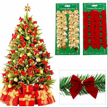 AP135 Hiasan Pohon Natal PITA KECIL ISI 12 Dekorasi Christmas Hampers Gift Kado