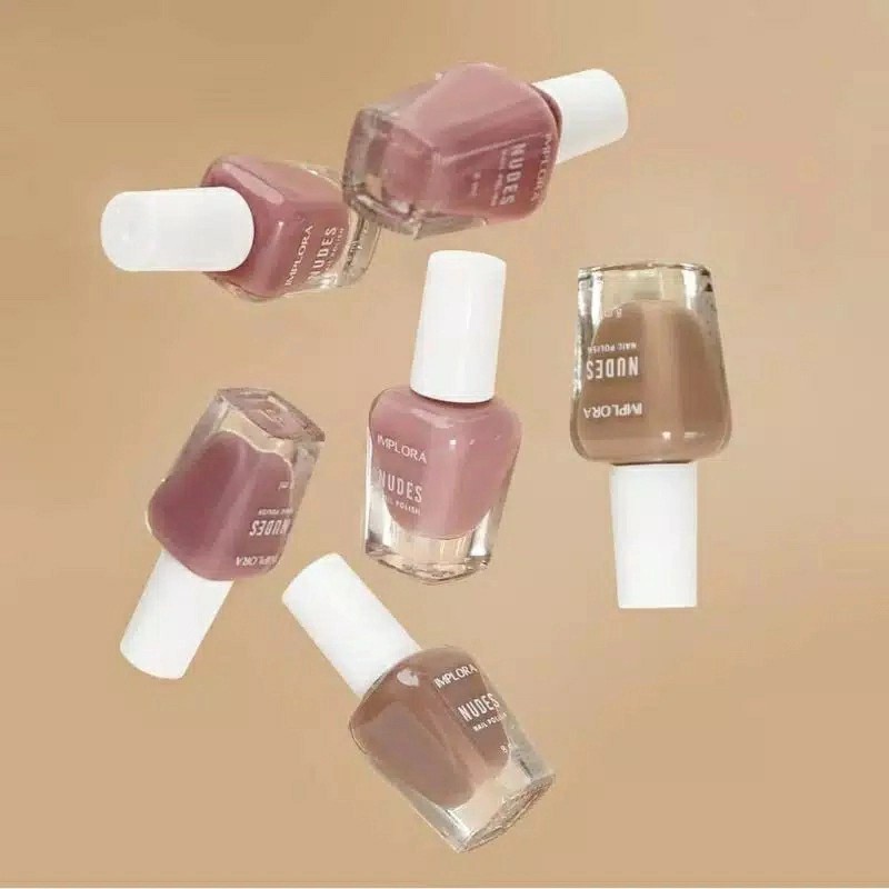 IMPLORA Nail Polish Kuteks Pewarna Kuku Clear / Kutek Implora Warna Lengkap Nail Polish Nude Clear Wonder Red