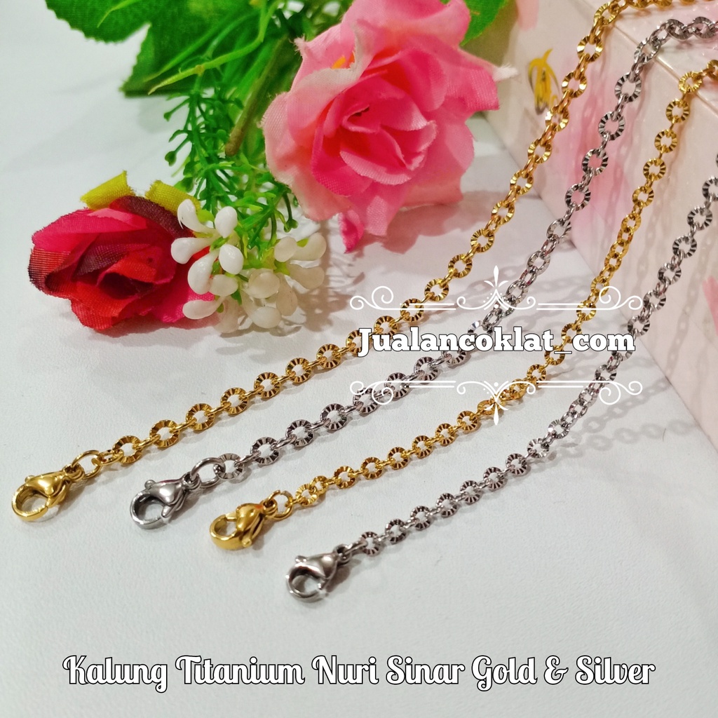 Grosir (SSC) Varian kalung Nuri Sinar / Donat ukir Nori Rantai kalung Titanium satinless 316L /
