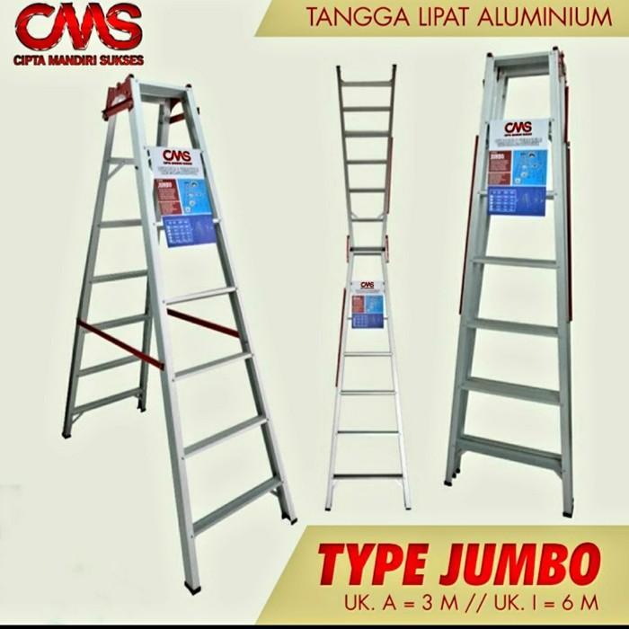 Tangga Tangga Lipat Aluminium 3 Meter Jumbo Tebal & Anti Karat - Jm300
