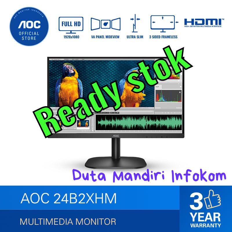 Aoc 24B2XHM 24" Inch - FHD 75Hz HDMI D-Sub Vesa Ultra Slim Monitor