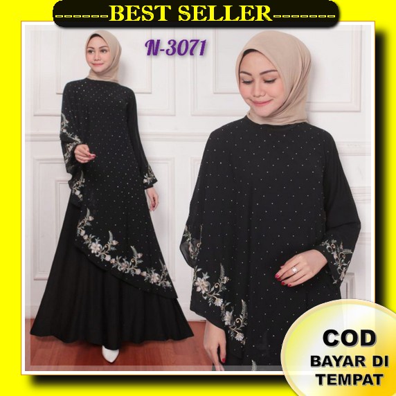 Mf Store - Gamis Abaya Hitam Turkey Terbaru 2022 - Baju Gamis Abaya Hitam Terbaru - Gamis Turki Hita