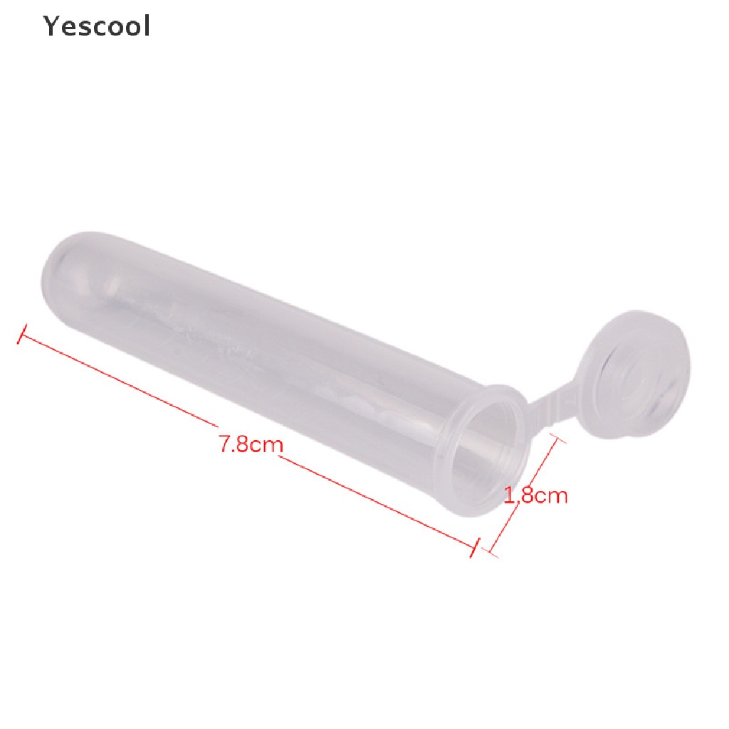 Yescool 10pcs Tabung Sentrifugal Mikro 10ml Bahan Plastik Transparan Dengan Tutup snap