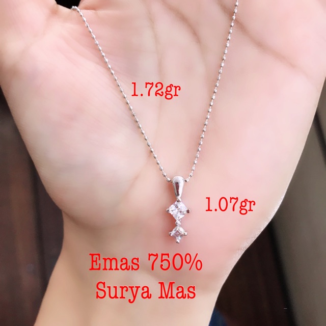 Kalung dan liontin emas 750%