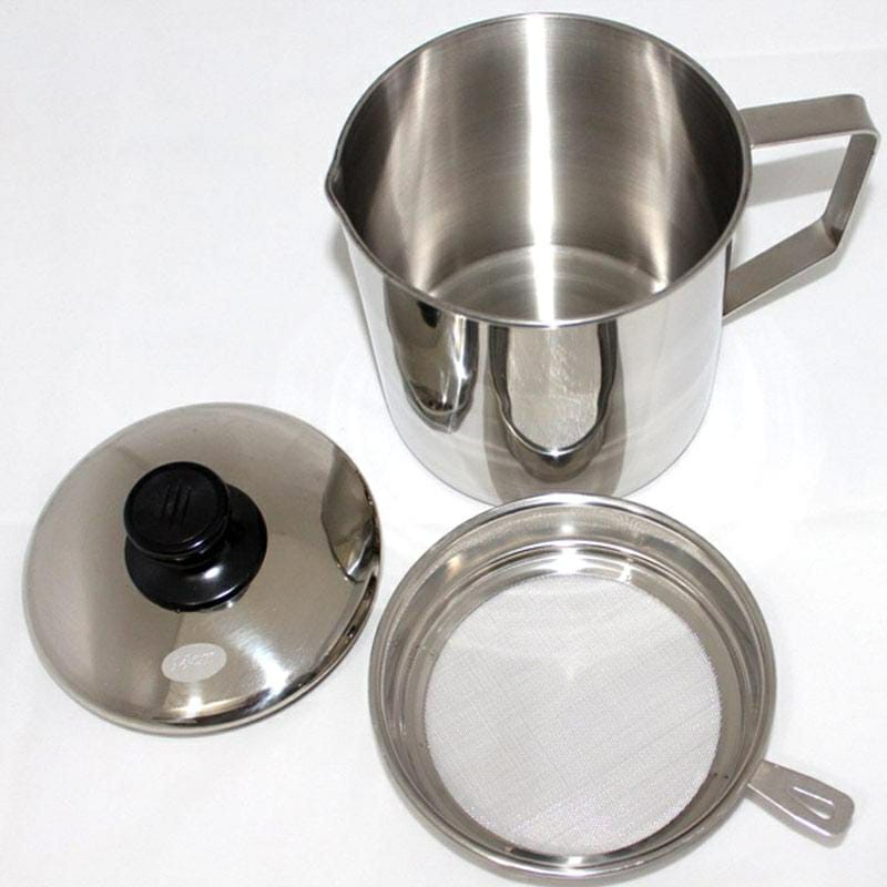 wadah minyak goreng 1.3 L oil pot stainless besar tempat bekas minyak goreng