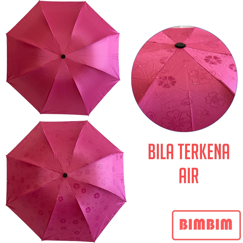Payung Lipat Magic 3D Motif Keluar Jika Terkena Air Dengan Sarung
