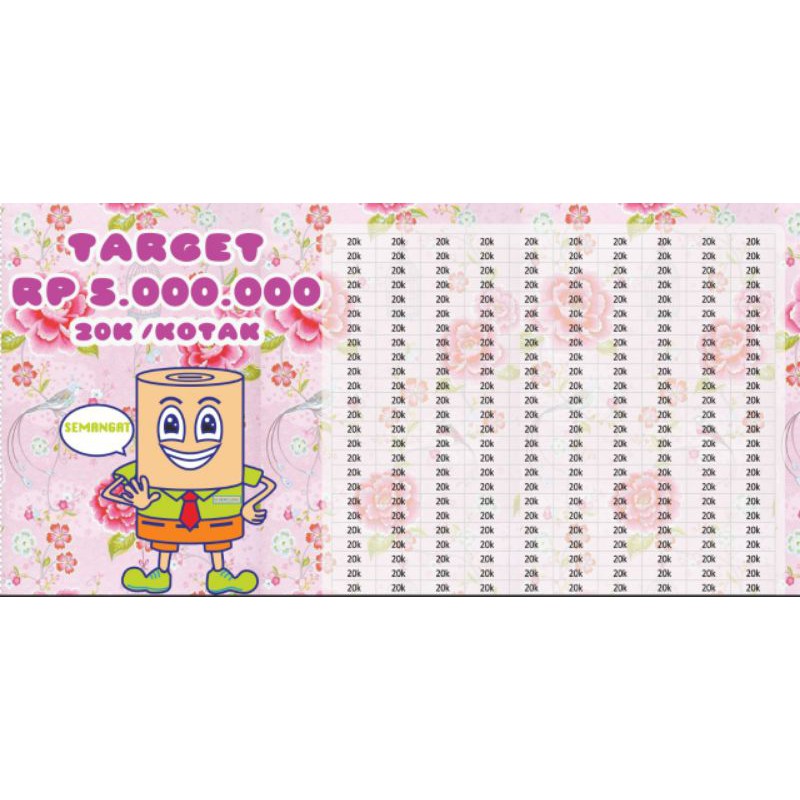 Target Celengan Viral 5 juta 20K | Jumbo | 20x10cm