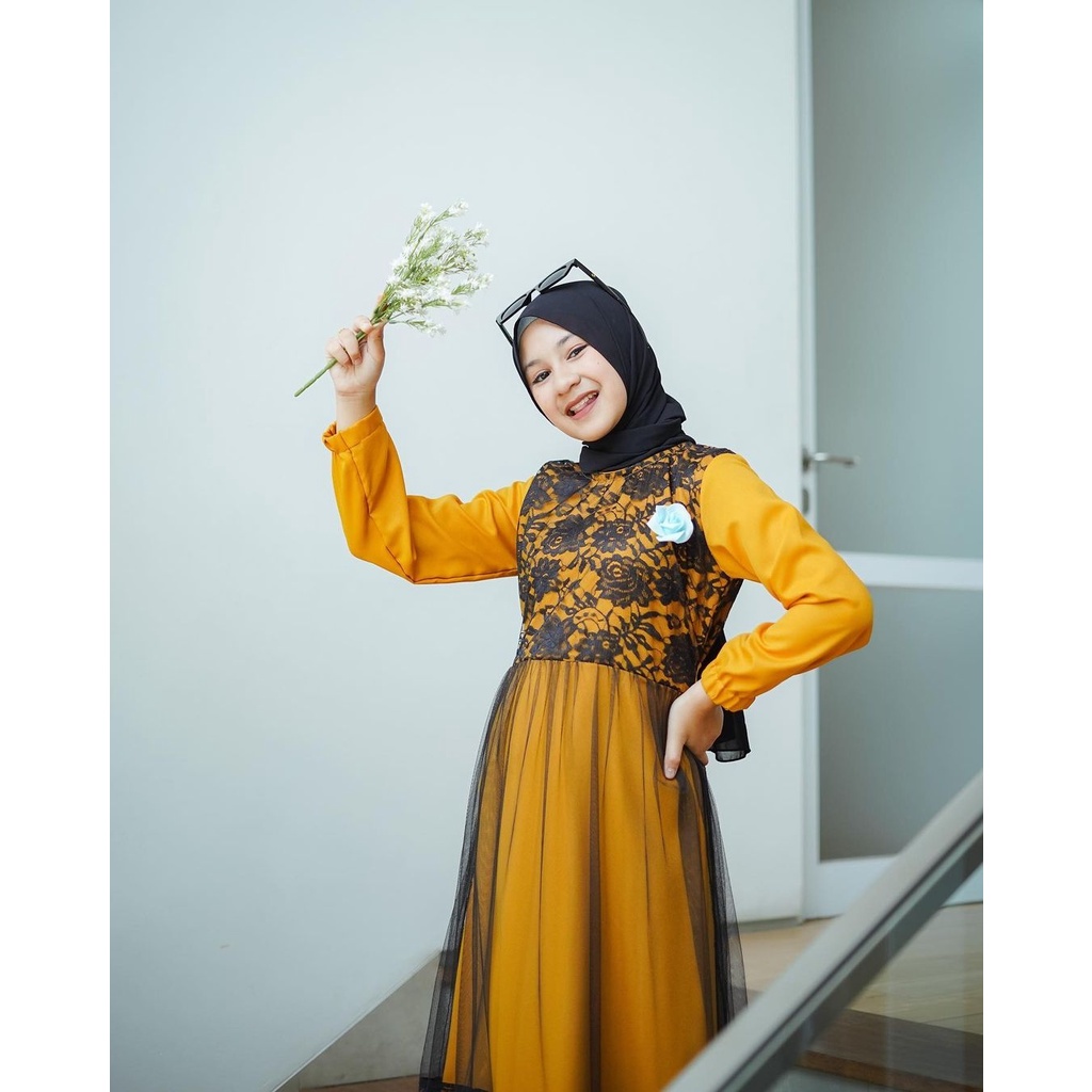 BISA COD - NAURA DRESS KIDS - DRESS ANAK LEBARAN - GAMIS ANAK