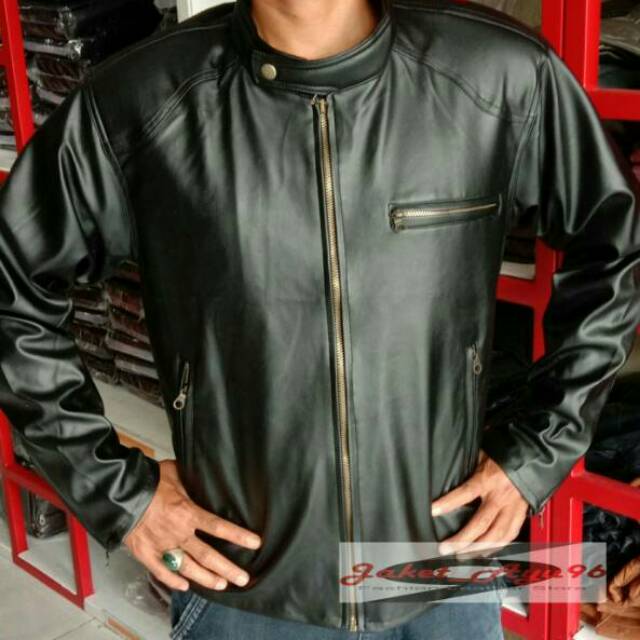 Jaket kulit pria  casual simple keren